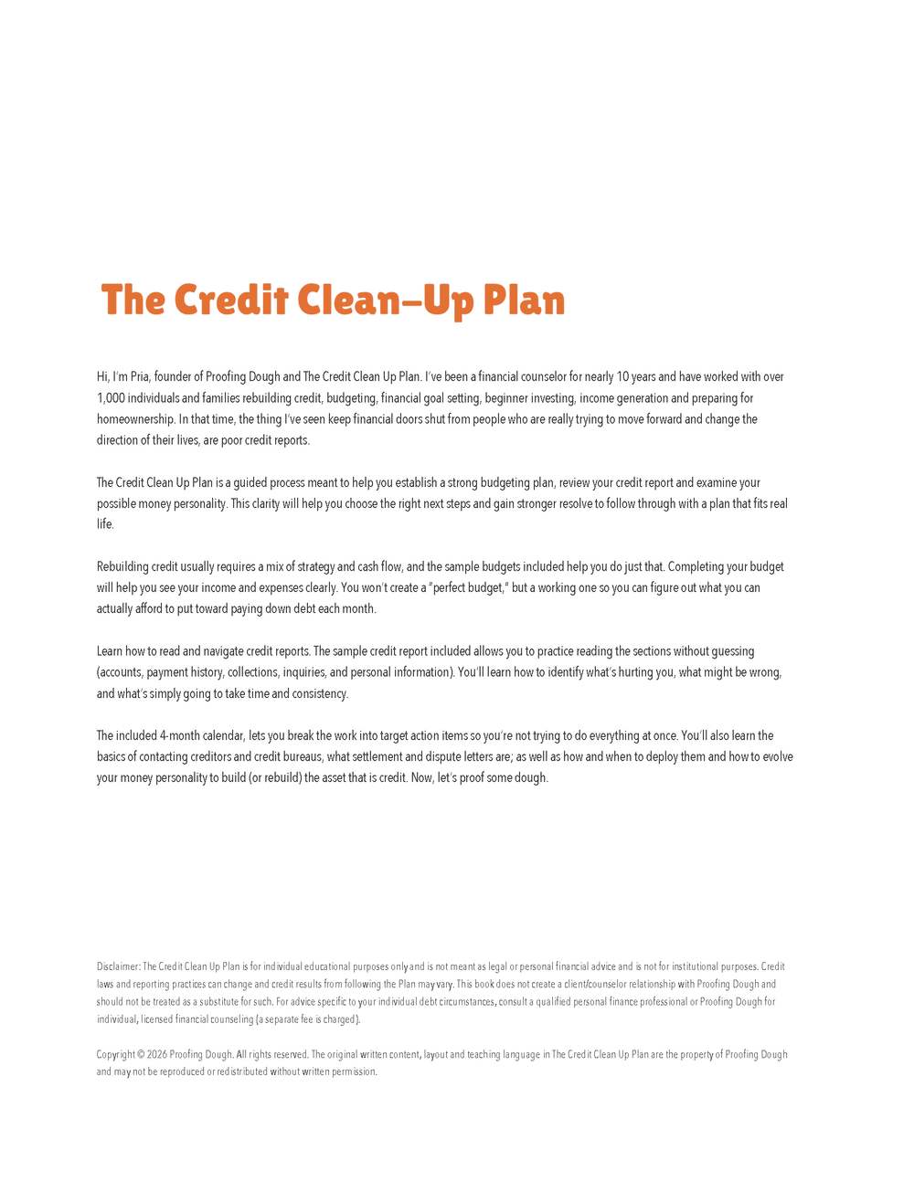 The Credit Clean Up Plan