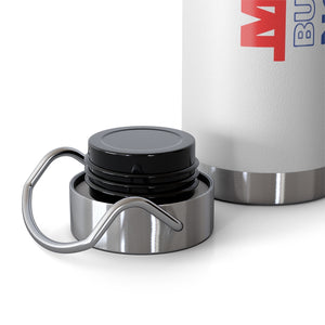 Stay Hot or Cold with this Make Budgeting Normal vacuum insulated bottle from Proofing Dough in USA Flag Colors..
